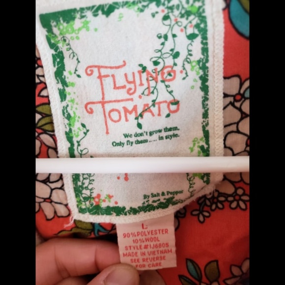 Flying Tomato Cream Floral Boho Long Peacoat Coat - Picture 4 of 9